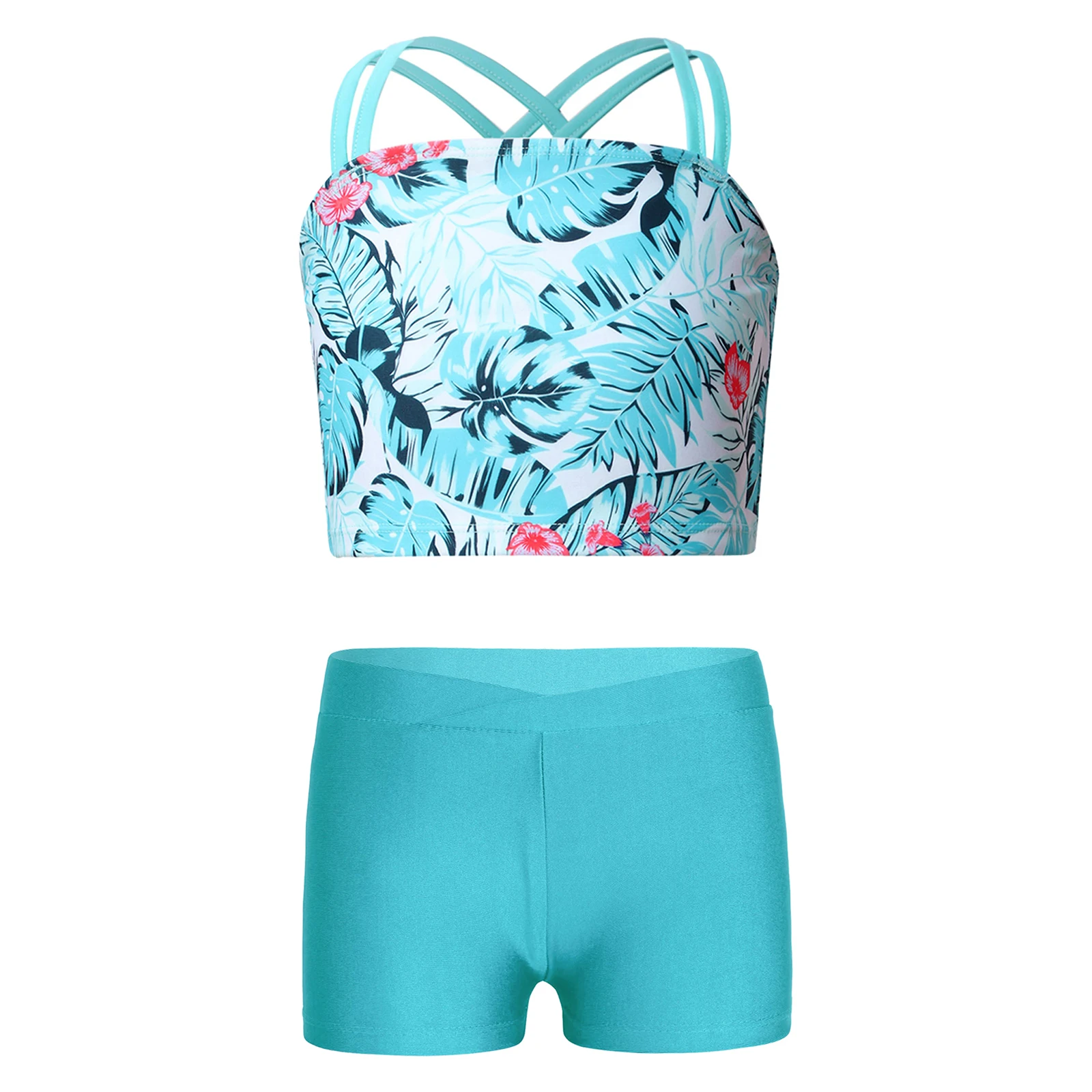 Kids Girls Sport Clothes Swimsuits Sets Double Shoulder Straps Printed Crop Tops+Shorts for Gym Yoga Workout Swimming Tracksuits
Kids Girls Sport Clothes Swimsuits Sets Double Shoulder Straps Printed Crop Tops+Shorts for Gym Yoga Workout Swimming Tracksuits