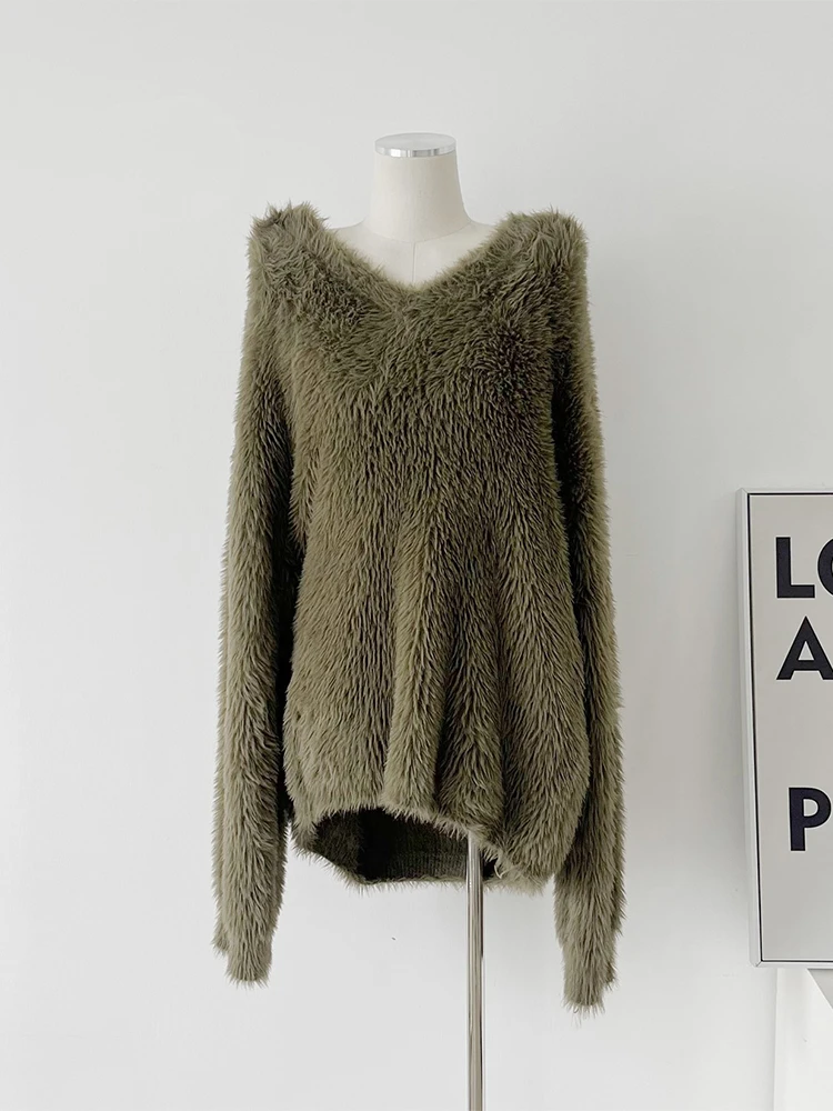 Пушистый Плюшевый мягкий женский вязаный пуловер с V-образным вырезом, сезон осень-зима 2022, Свободный вязаный женский простой базовый свите...
Пушистый Плюшевый мягкий женский вязаный пуловер с V-образным вырезом, сезон осень-зима 2022, Свободный вязаный женский простой базовый свите...