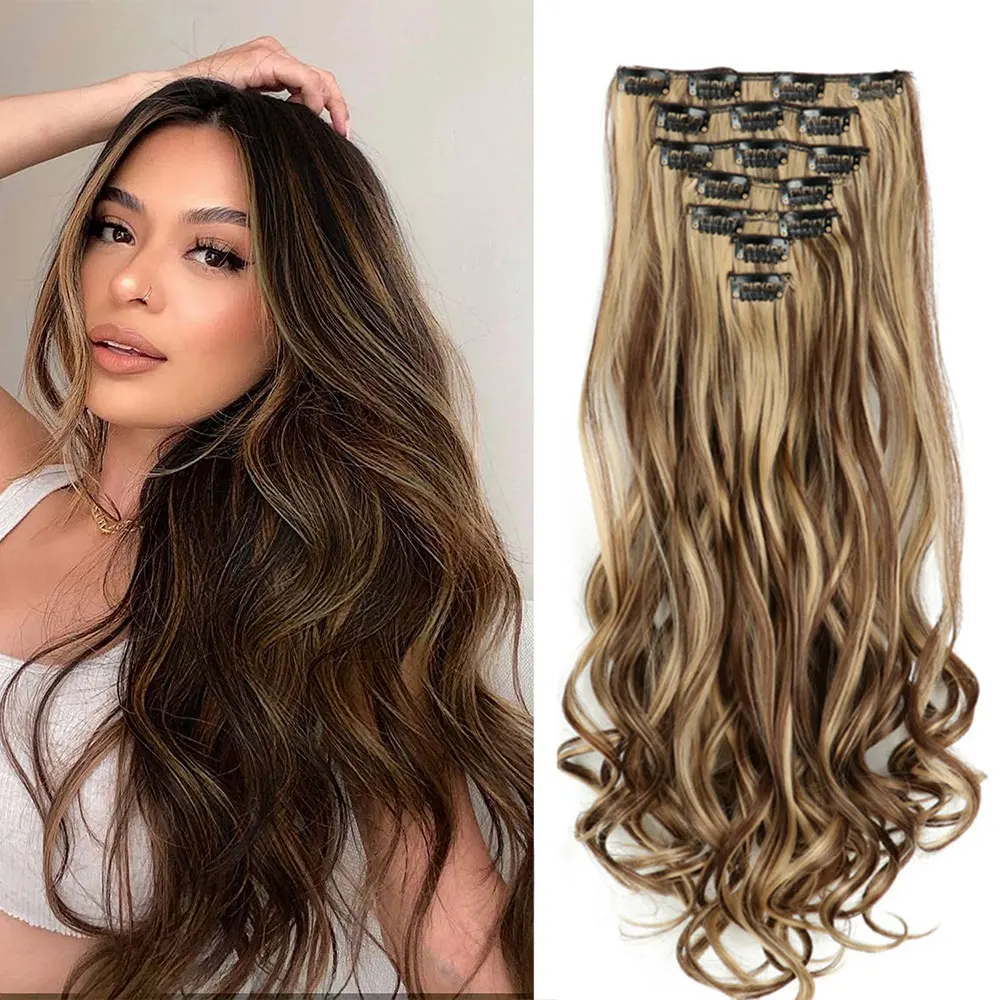 22inch Long Straight Synthetic Hair Extensions 16 Clip In Hair For Women Clips in High Temperature Fiber Black Brown Hairpiece
22inch Long Straight Synthetic Hair Extensions 16 Clip In Hair For Women Clips in High Temperature Fiber Black Brown Hairpiece