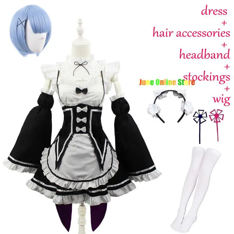 Anime Rem Ram Cosplay Costumes Re:zero Kara Hajimeru Isekai Seikatsu Kawaii Maid Servant Dress Wig Socks Halloween Costume
Anime Rem Ram Cosplay Costumes Re:zero Kara Hajimeru Isekai Seikatsu Kawaii Maid Servant Dress Wig Socks Halloween Costume