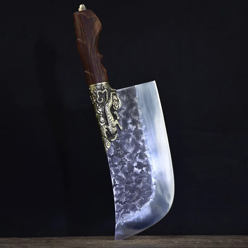 Longquan Kitchen Knives 7CR17MOV Handmade Forged 8 Inch Sharp Butcher Slicing Cleaver Chopper Knife Copper Tiger Decor Handle
Longquan Kitchen Knives 7CR17MOV Handmade Forged 8 Inch Sharp Butcher Slicing Cleaver Chopper Knife Copper Tiger Decor Handle