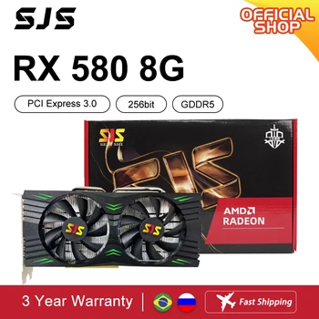 SJS Video Card RX 580 8G 256Bit 2048SP GDDR5 AMD GPU Graphics Cards Gamer RX580 Radeon 8GB Mining Gaming Card placa de video