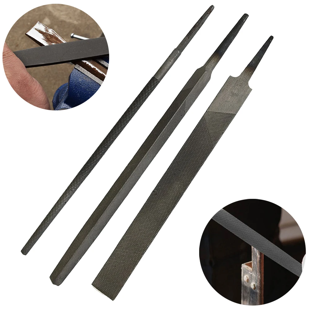 Versatile Steel Files Set 3 Piece Without Handle Flat Round and Triangle Shaped Files 6 inch for Metalworking and Wood Sanding
Versatile Steel Files Set 3 Piece Without Handle Flat Round and Triangle Shaped Files 6 inch for Metalworking and Wood Sanding
