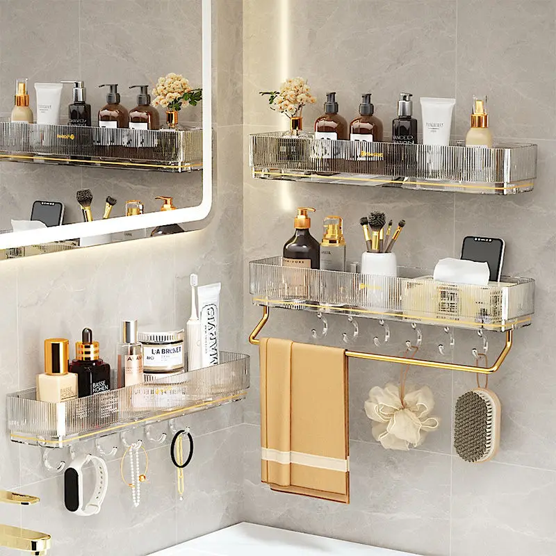 Luxury bathroom storage rack, non perforated wall hanging, high-end bathroom towel rack, washbasin, cosmetics storage rack
Luxury bathroom storage rack, non perforated wall hanging, high-end bathroom towel rack, washbasin, cosmetics storage rack