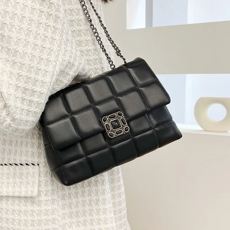 Black Plaid Crossbody Bags for Women Designer Chain Quilted Shoulder Bag Small Square Flap Messenger Bag Lady Pu Leather Handbag
Black Plaid Crossbody Bags for Women Designer Chain Quilted Shoulder Bag Small Square Flap Messenger Bag Lady Pu Leather Handbag