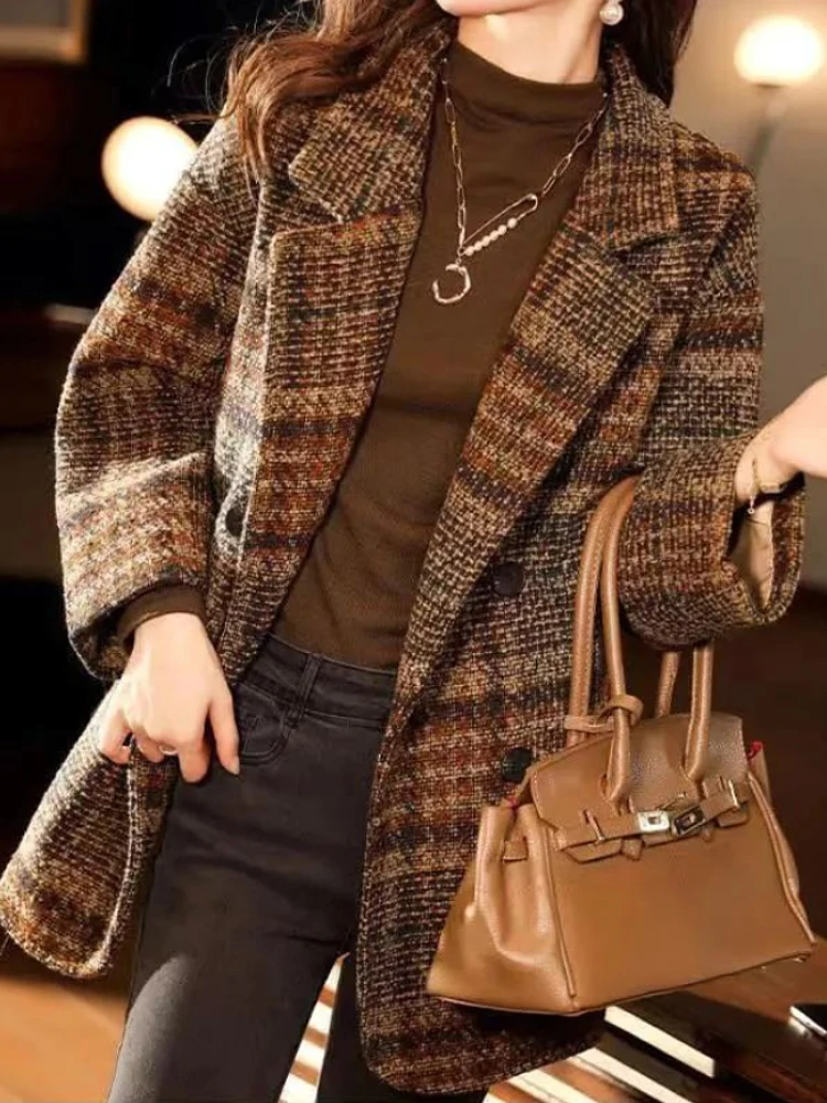 Woolen Thicken Blazer Jacket for Women Office Ladies Autumn Winter New Fashion Warm Coats Breasted Outerwear Tweed Overcoat
Woolen Thicken Blazer Jacket for Women Office Ladies Autumn Winter New Fashion Warm Coats Breasted Outerwear Tweed Overcoat