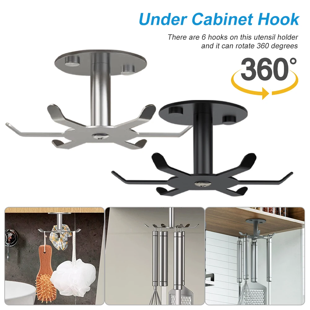 6 Hooks 360 Degrees Stainless Steel Utensil Storage Holder Hanging Kitchen Utensils Coffee Mugs Towels Home Bathroom Storage
6 Hooks 360 Degrees Stainless Steel Utensil Storage Holder Hanging Kitchen Utensils Coffee Mugs Towels Home Bathroom Storage