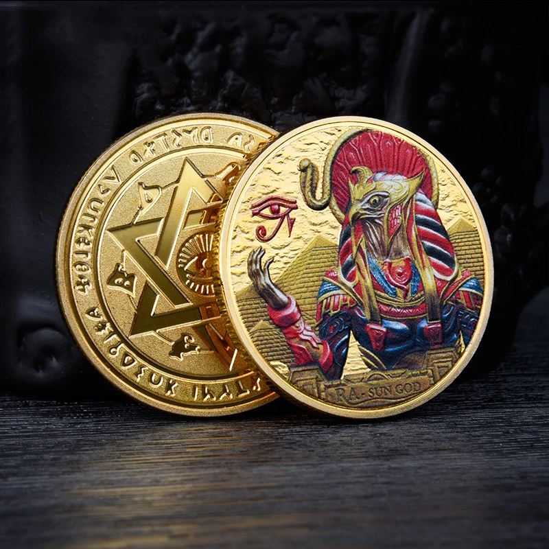 4Pcs/Set Egyptian Sun God Painted Collectible Coins Egypt Pyramids Gold Plated Coin Set Medal Decor Crafts Art Collection Gift
4Pcs/Set Egyptian Sun God Painted Collectible Coins Egypt Pyramids Gold Plated Coin Set Medal Decor Crafts Art Collection Gift