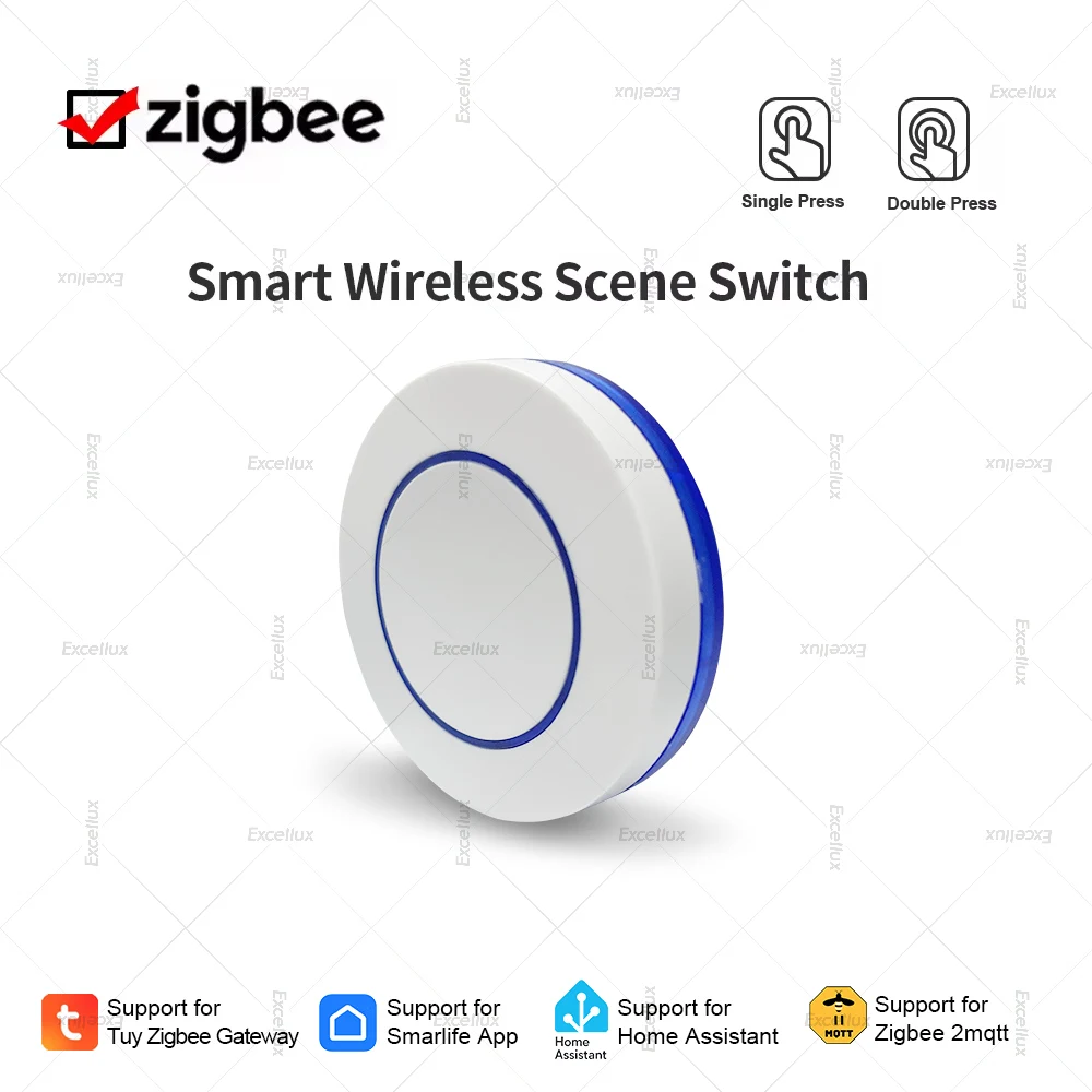 Умная кнопка Excellux smart scene switch Zigbee
Умная кнопка Excellux smart scene switch Zigbee
