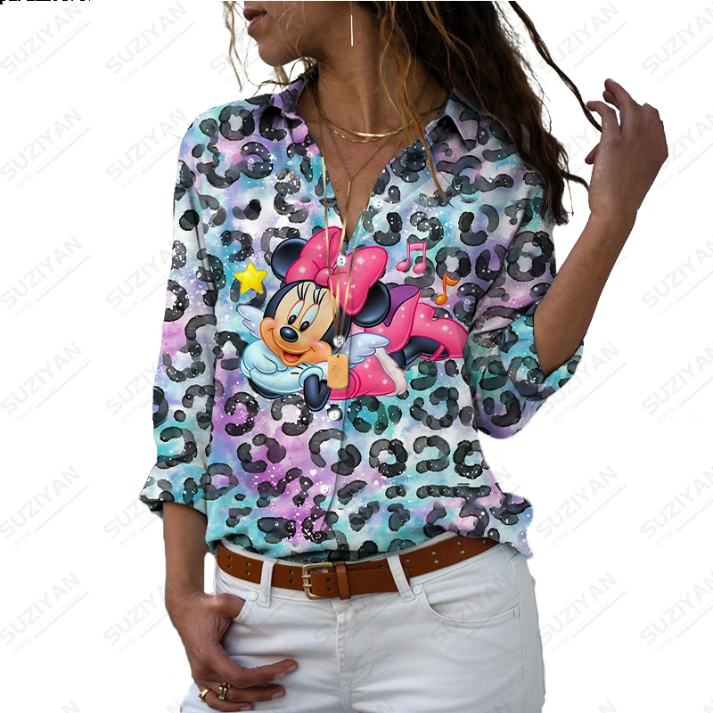 Spring New Women's Long Sleeve Shirt Elegant and Elegant 3D Printing Women's Button Open Front Street Loose Disney Chiffon Shirt
Spring New Women's Long Sleeve Shirt Elegant and Elegant 3D Printing Women's Button Open Front Street Loose Disney Chiffon Shirt