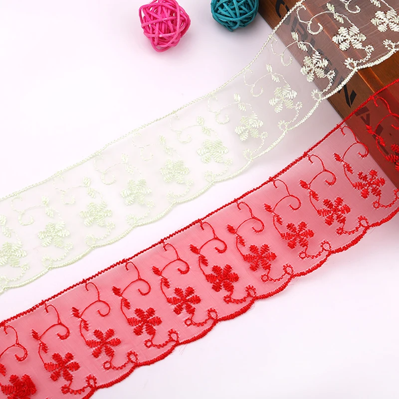 2/5 Yards Embroidered Gauze Lace Ribbon Trim DIY Handmade Sewing Crafts Wedding Dress Supplies Fabric Embroidery 60mm Trimmings
2/5 Yards Embroidered Gauze Lace Ribbon Trim DIY Handmade Sewing Crafts Wedding Dress Supplies Fabric Embroidery 60mm Trimmings