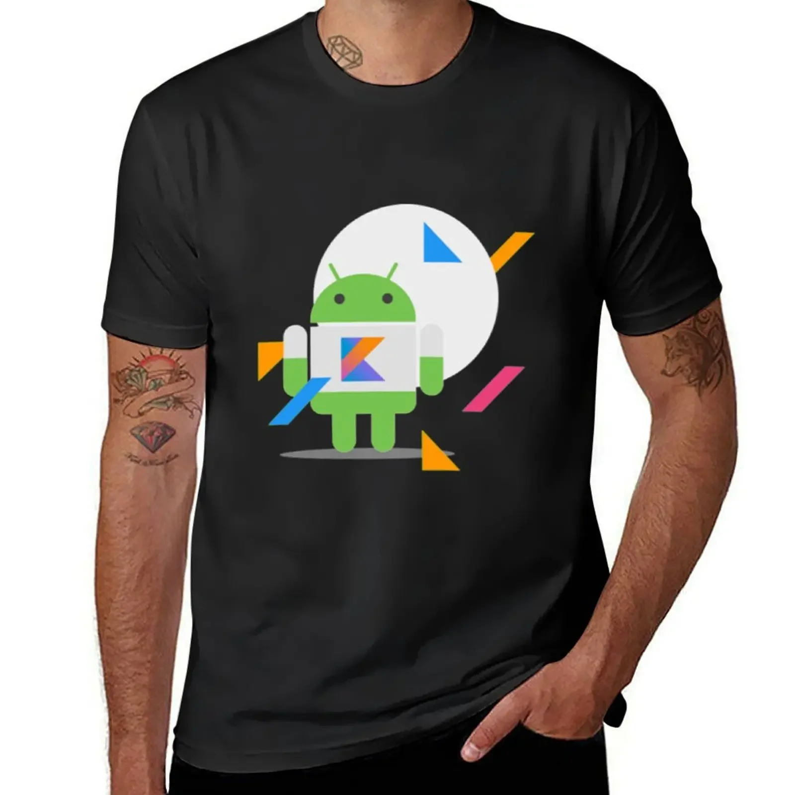 Футболка на Android kotlin футболка заказ летние топы спортивные поклонники Мужская