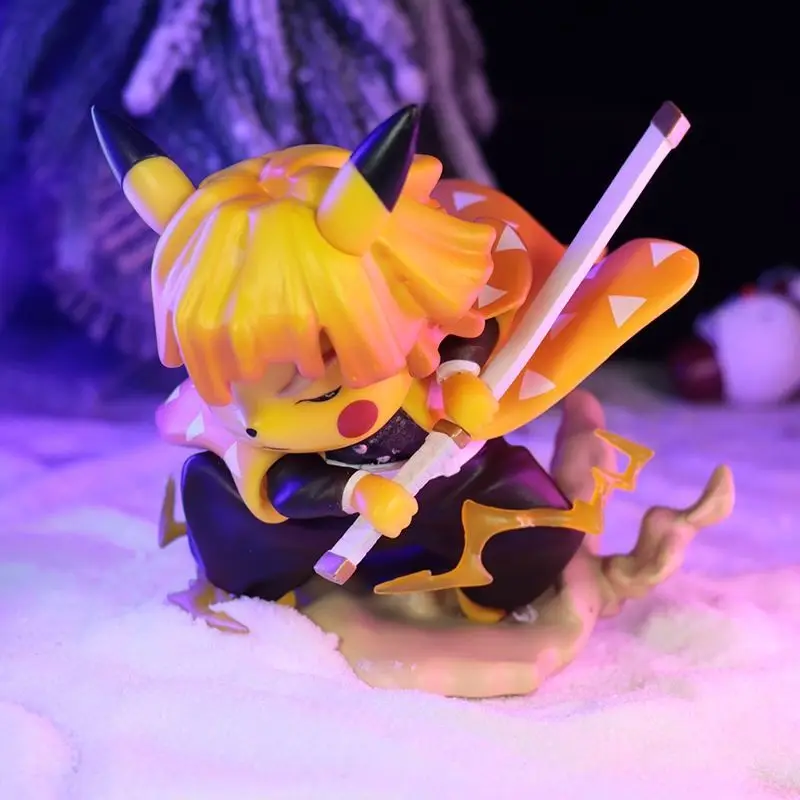 

Покемон Пикачу юютсу Косплей Kaisen Agatsuma Zenitsu Аниме ПВХ экшн-фигурка игрушка GK Статуя Коллекционная модель кукла милая игрушка