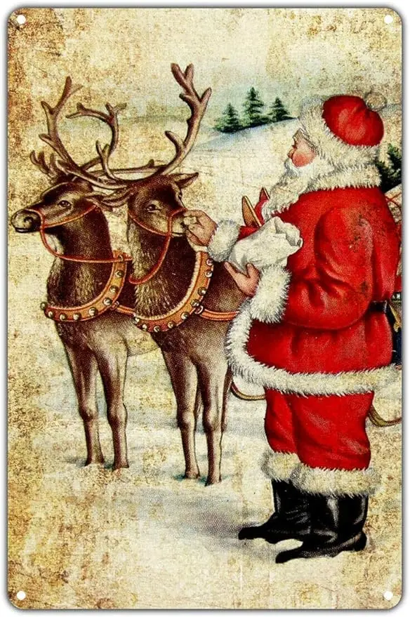 Santa Claus and Reindeer Christmas Decor Art Shop Man Cave Bar Retro Vintage Metal Sign Christmas Poster Prints 12x8 Inch
Santa Claus and Reindeer Christmas Decor Art Shop Man Cave Bar Retro Vintage Metal Sign Christmas Poster Prints 12x8 Inch