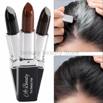 One-Time Hair Dye Black Brown Instant Gray Root Coverage Hairs Color Cream Stick Temporary Cover Up White Hair Colour Dye 4g