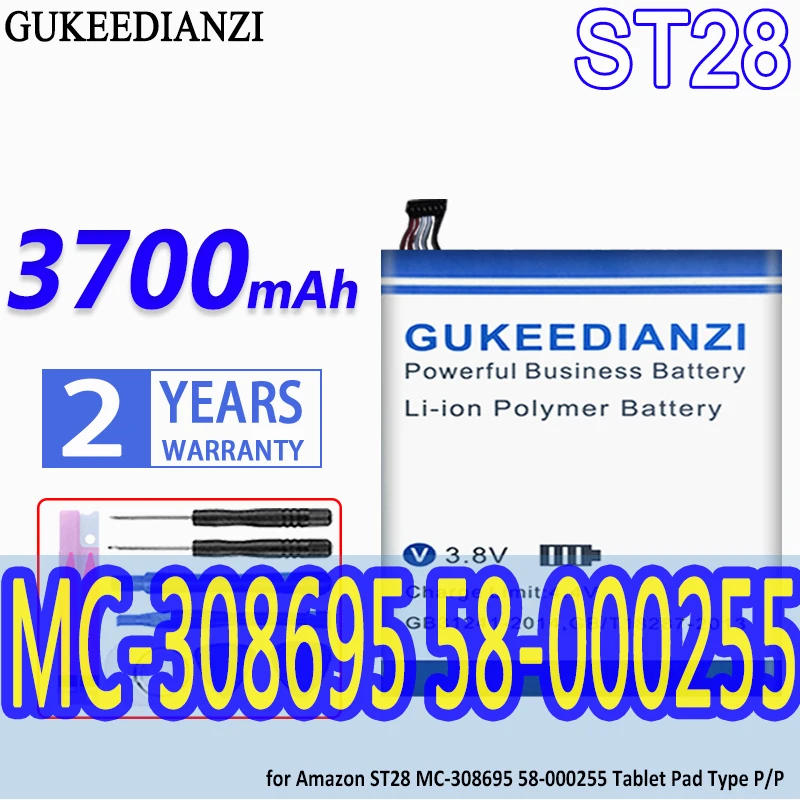 High Capacity GUKEEDIANZI Battery ST28 3700mAh for Amazon ST28 MC-308695 58-000255 Tablet Pad Type P/P
High Capacity GUKEEDIANZI Battery ST28 3700mAh for Amazon ST28 MC-308695 58-000255 Tablet Pad Type P/P