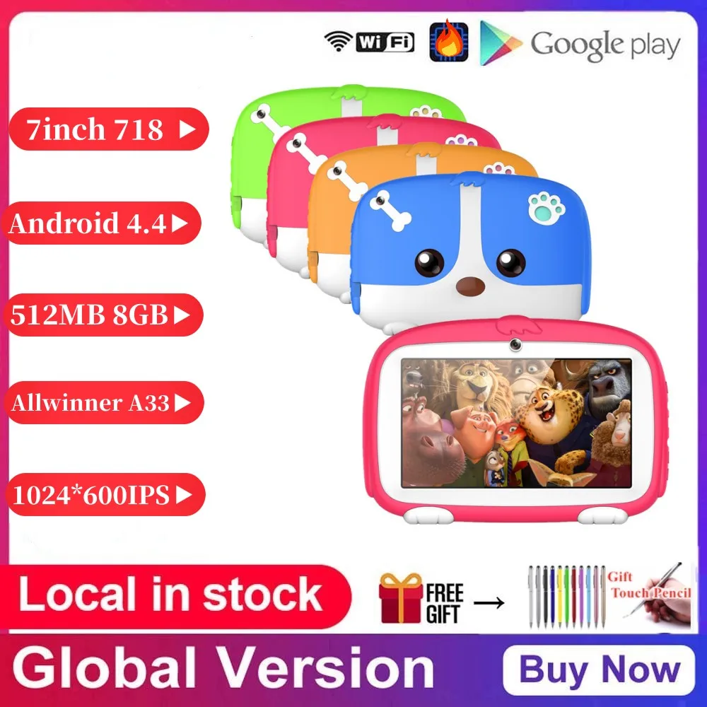 

Tablet PC for Kids tablet 7" Quad Core Android 4.4 Allwinner 512MB+8GB ROM Bluetooth-compatible WIFI 718