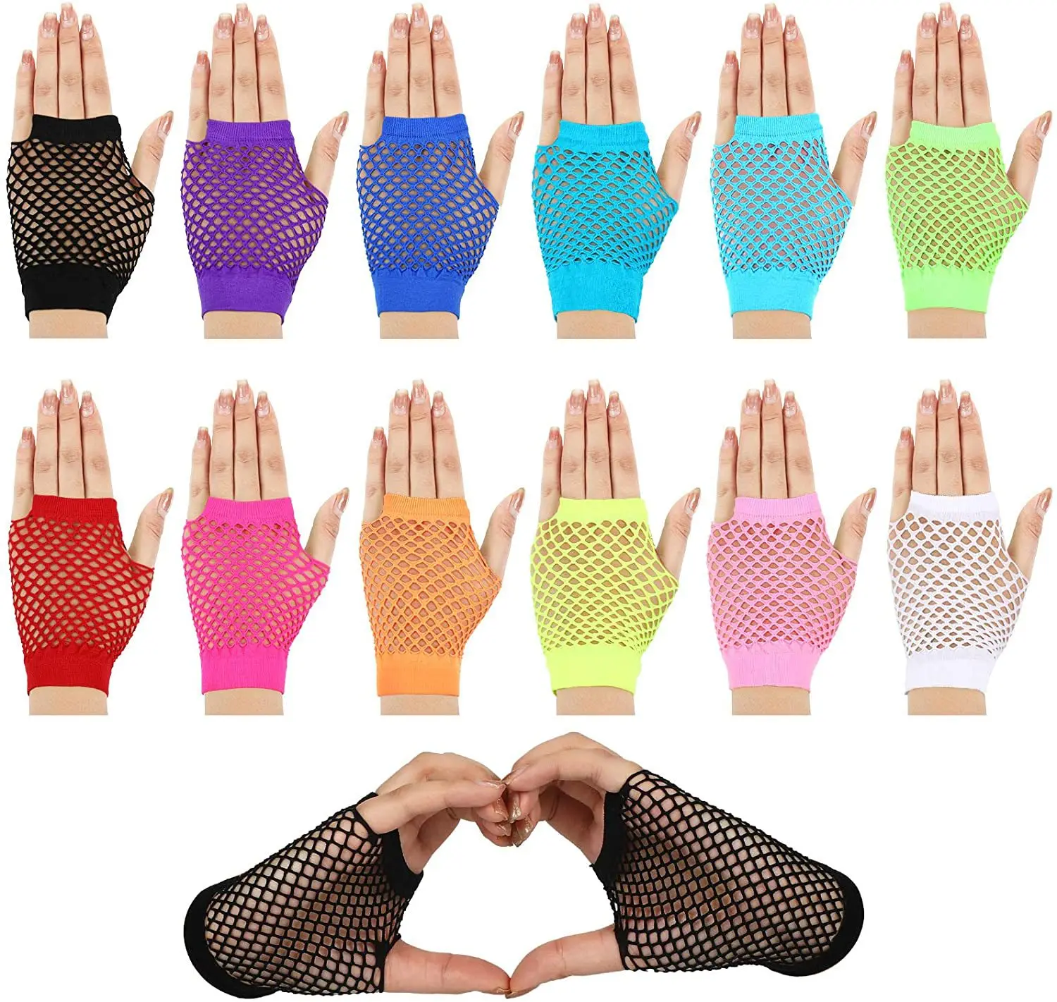 Short Fishnet Gloves Nightclub Multicolor Sexy Stretch Gloves Punk Mesh Gloves Hollow Fingerless Gloves
Short Fishnet Gloves Nightclub Multicolor Sexy Stretch Gloves Punk Mesh Gloves Hollow Fingerless Gloves