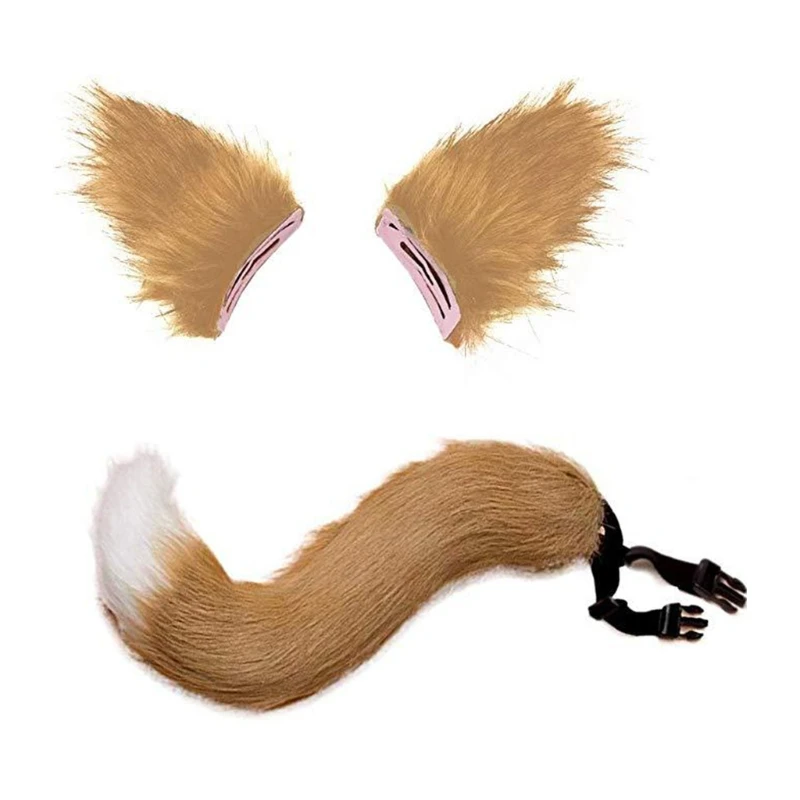 H9ED Plush Ears Hairpin Furry Animal Fox Ears Hairpin Tail Set Kawaii Hair Clip Halloween Cosplay Headpiece Party Supplies
H9ED Plush Ears Hairpin Furry Animal Fox Ears Hairpin Tail Set Kawaii Hair Clip Halloween Cosplay Headpiece Party Supplies