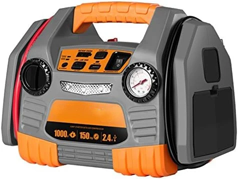

Jump Starter with 150 PSI Tire Inflator/Air Compressor,1000 Peak/500 Instant Amps with USB Port to Charge iPhone,IPad,