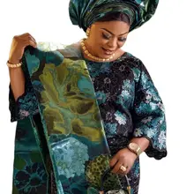2023 Factory Price Nigerian Fashion African Unique Thick Luxury 3D Swiss Original Sego Gele Ipele Headtie Gear Wraps Turban 2Pcs