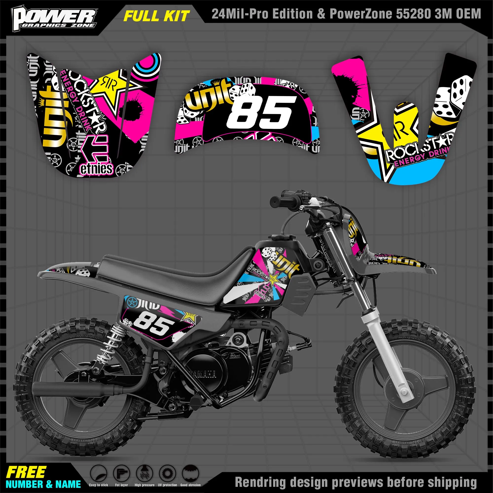 Персонализированные графические фоны PowerZone Team, наклейки 3M, Набор наклеек для YAMAHA PW50, мотоциклетная наклейка 003
Персонализированные графические фоны PowerZone Team, наклейки 3M, Набор наклеек для YAMAHA PW50, мотоциклетная наклейка 003