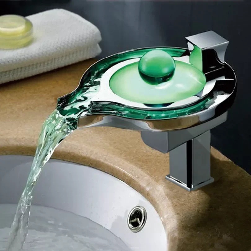 Bathroom basin Led Faucet.Water Power Basin led Mixer. Solid Brass Chrome plated led Waterfall Faucet.3 Colors Change Led Tap
Bathroom basin Led Faucet.Water Power Basin led Mixer. Solid Brass Chrome plated led Waterfall Faucet.3 Colors Change Led Tap
