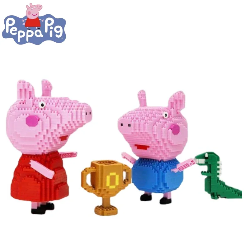 

Peppa Pig Series Peggy George Anime Cartoon Assembled Children's Educational Toys Miniature Small Particle Building Blocks