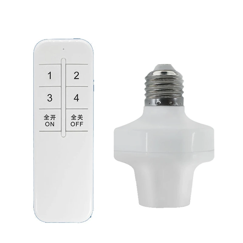 E27 Wireless Remote Control Light Lamp Holder High Quality 20M Base ON/Off Switch Socket Range Smart Device For LED Bulb 
E27 Wireless Remote Control Light Lamp Holder High Quality 20M Base ON/Off Switch Socket Range Smart Device For LED Bulb