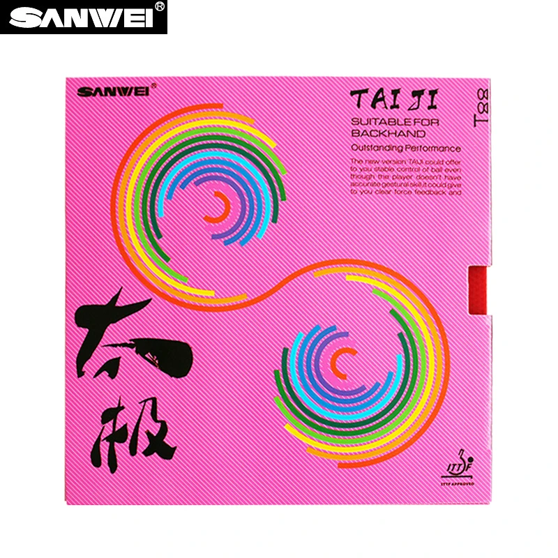 

SANWEI TAIJI T88 Plus Table Tennis Rubber Pips-in ITTF Approved Semi-Sticky Ping Pong Rubber with Pink Cake Sponge for Backhand