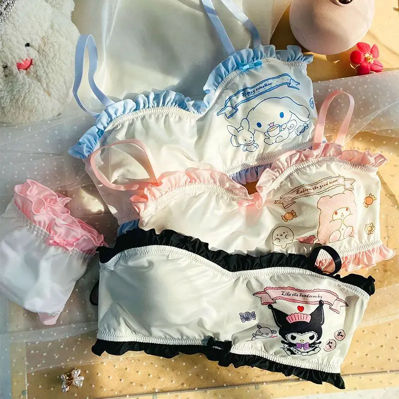 Japanese Sanrio Cartoon Plush Underwear Set Cinnamoroll Kuromi Female Students Brassiere Kawaii Anime Toy Girls Birthday Gifts
Japanese Sanrio Cartoon Plush Underwear Set Cinnamoroll Kuromi Female Students Brassiere Kawaii Anime Toy Girls Birthday Gifts