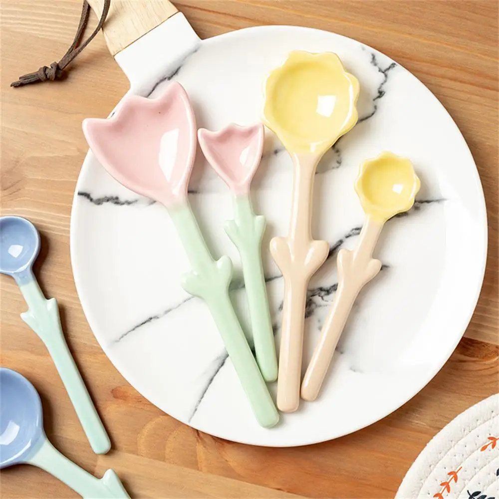 Ceramic Flower Spoons Tulip Shaped Creative Ceramic Spoon Cute Student Coffee Milk Stirring Spoon Ice Cream Rice Spoon Tableware
Ceramic Flower Spoons Tulip Shaped Creative Ceramic Spoon Cute Student Coffee Milk Stirring Spoon Ice Cream Rice Spoon Tableware