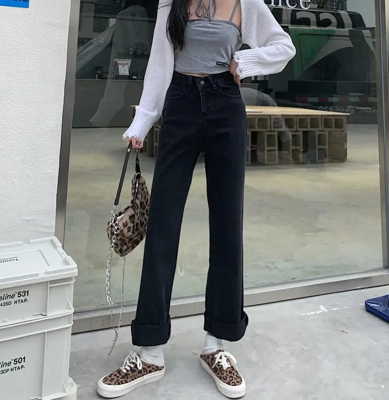 N2783 Straight-leg jeans women's new slim high-waisted loose trousers wide-leg pants jeans
N2783 Straight-leg jeans women's new slim high-waisted loose trousers wide-leg pants jeans