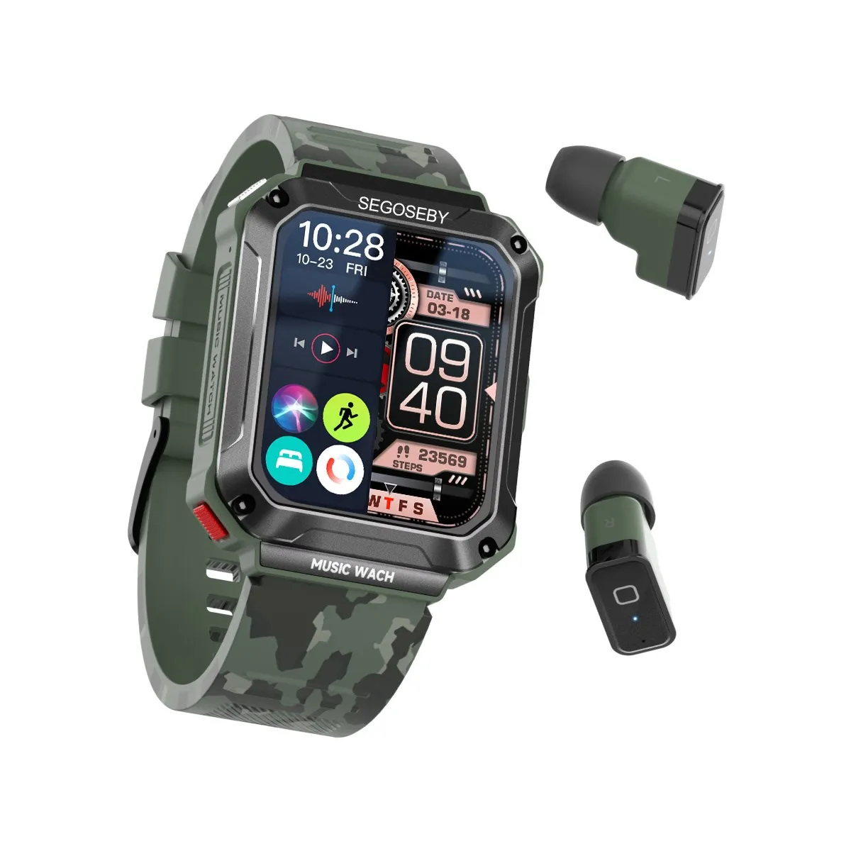 

Новинка, умные часы T93 с наушниками-вкладышами, фитнес-трекер 3 в 1, HD-экран 1,96 дюйма, 4 Гб памяти, Bluetooth-вызов, спортивные мужские умные часы