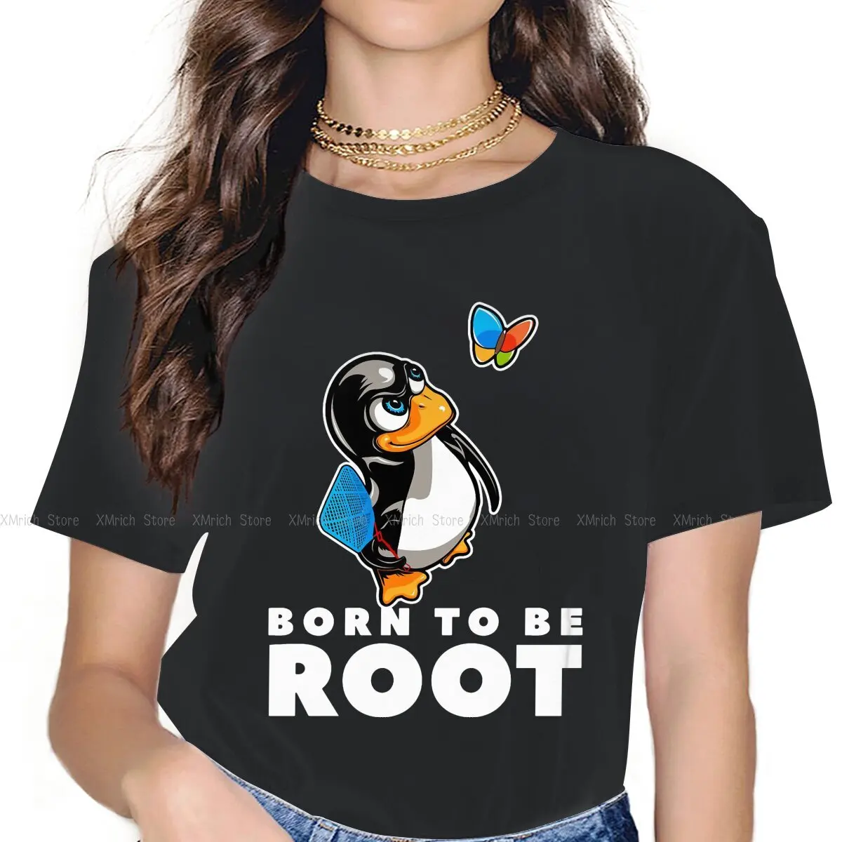 Women Butterfly Killer Illustration T Shirt Linux Operating System Tux Penguin Cotton Tops Novelty Short Sleeve Shirt
Women Butterfly Killer Illustration T Shirt Linux Operating System Tux Penguin Cotton Tops Novelty Short Sleeve Shirt
