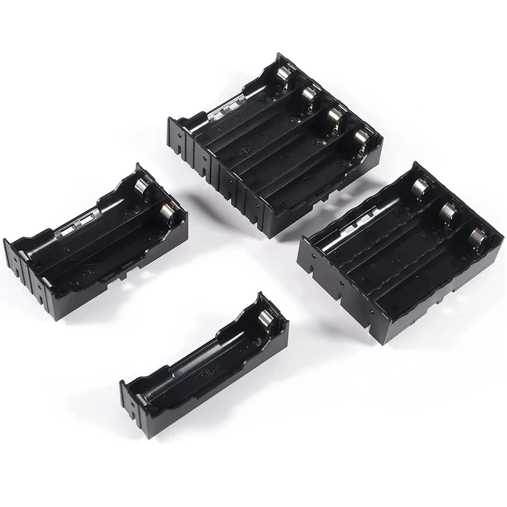 

4 Pack 3.7V 18650 Battery Case Holder with Soldering Pins 1/2/3/4 Slot Battery Storage Box for DIY Circuit PCB Projects