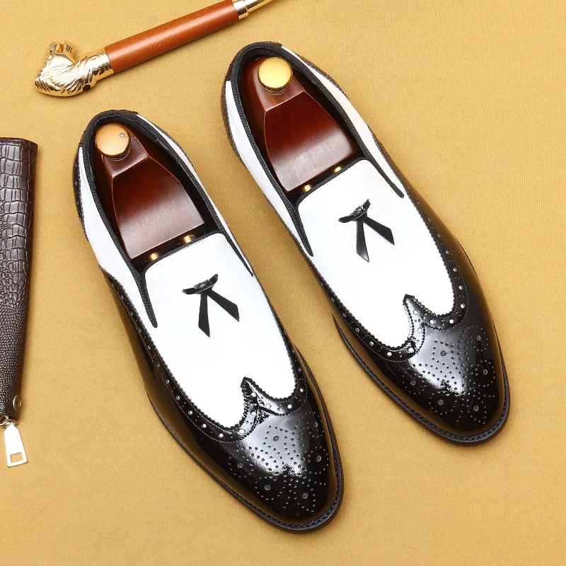 Tassel Casual Loafers For Men British Style Brogue Wedding Dress Shoes Black Men Office Slip On Formal Men's Bicolor Oxford Shoe
Tassel Casual Loafers For Men British Style Brogue Wedding Dress Shoes Black Men Office Slip On Formal Men's Bicolor Oxford Shoe