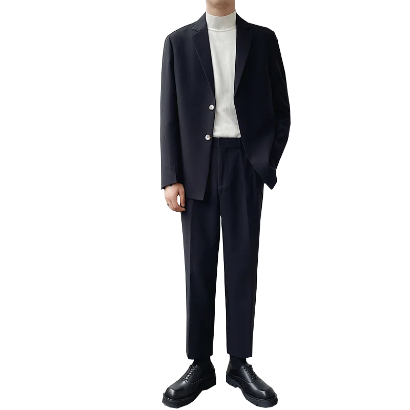 Men Streetwear Korean Fashion Loose Casual Suits Sets Blazer Jacket Ankle-length Pant Male Vintage Suit Coat Trousers Suits
Men Streetwear Korean Fashion Loose Casual Suits Sets Blazer Jacket Ankle-length Pant Male Vintage Suit Coat Trousers Suits