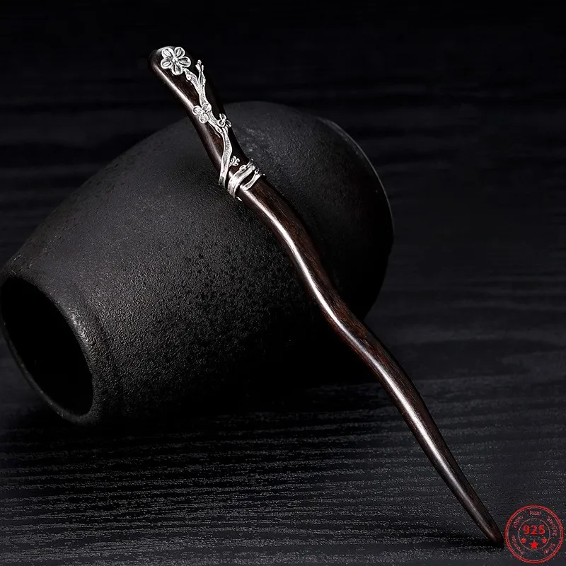 S925 Sterling Silver Hair Accessories for Women New Fashion Argentum Flowers Inlaid Sandalwood Hairpin Hair-sticks Jewelry
S925 Sterling Silver Hair Accessories for Women New Fashion Argentum Flowers Inlaid Sandalwood Hairpin Hair-sticks Jewelry