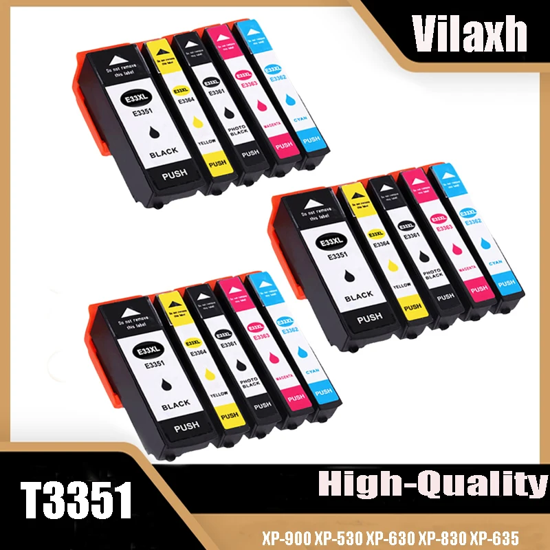 

Совместимый с EPSON 33XL 33 чернильный картридж Vilaxh для принтера T3351 T3361 expressions Premium XP 530 540 630 640 635 645 830 900