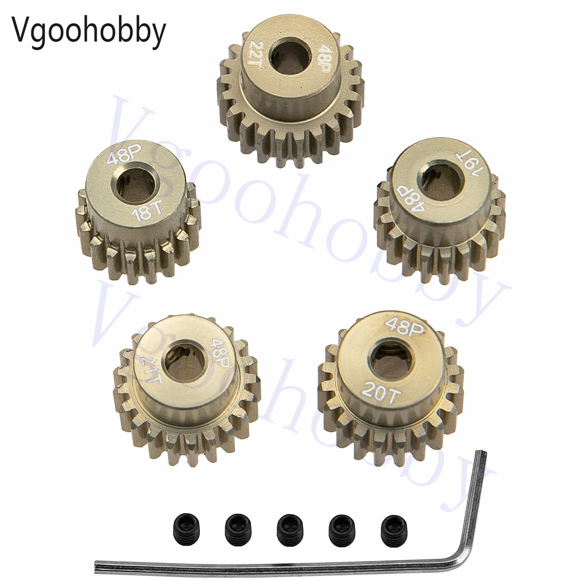 Шестерни из алюминиевого сплава 48P 3,175 мм, шестерни 18T 19T 20T 21T 22T, шестерни двигателя подходят для вала 3,175 мм (1/8 дюйма) для радиоуправляемого автомобиля 1/10 
Шестерни из алюминиевого сплава 48P 3,175 мм, шестерни 18T 19T 20T 21T 22T, шестерни двигателя подходят для вала 3,175 мм (1/8 дюйма) для радиоуправляемого автомобиля 1/10