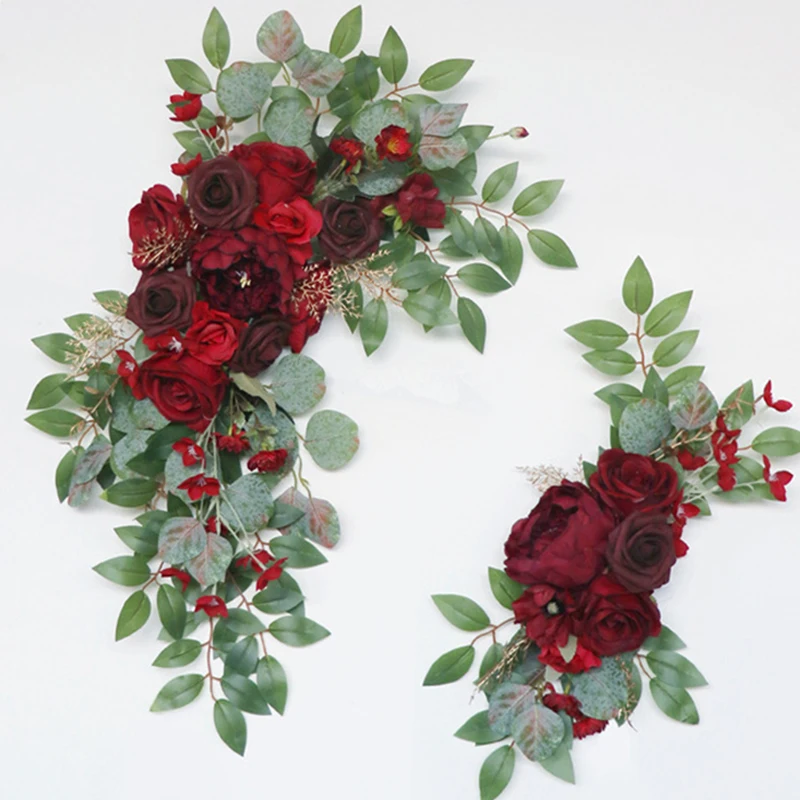 2pcs Artificial Flowers Wine Red Wedding Backdrop Wreath Decor Welcome Card Sign Corner Wall Props Arrange Arch Fake Flower Row
2pcs Artificial Flowers Wine Red Wedding Backdrop Wreath Decor Welcome Card Sign Corner Wall Props Arrange Arch Fake Flower Row