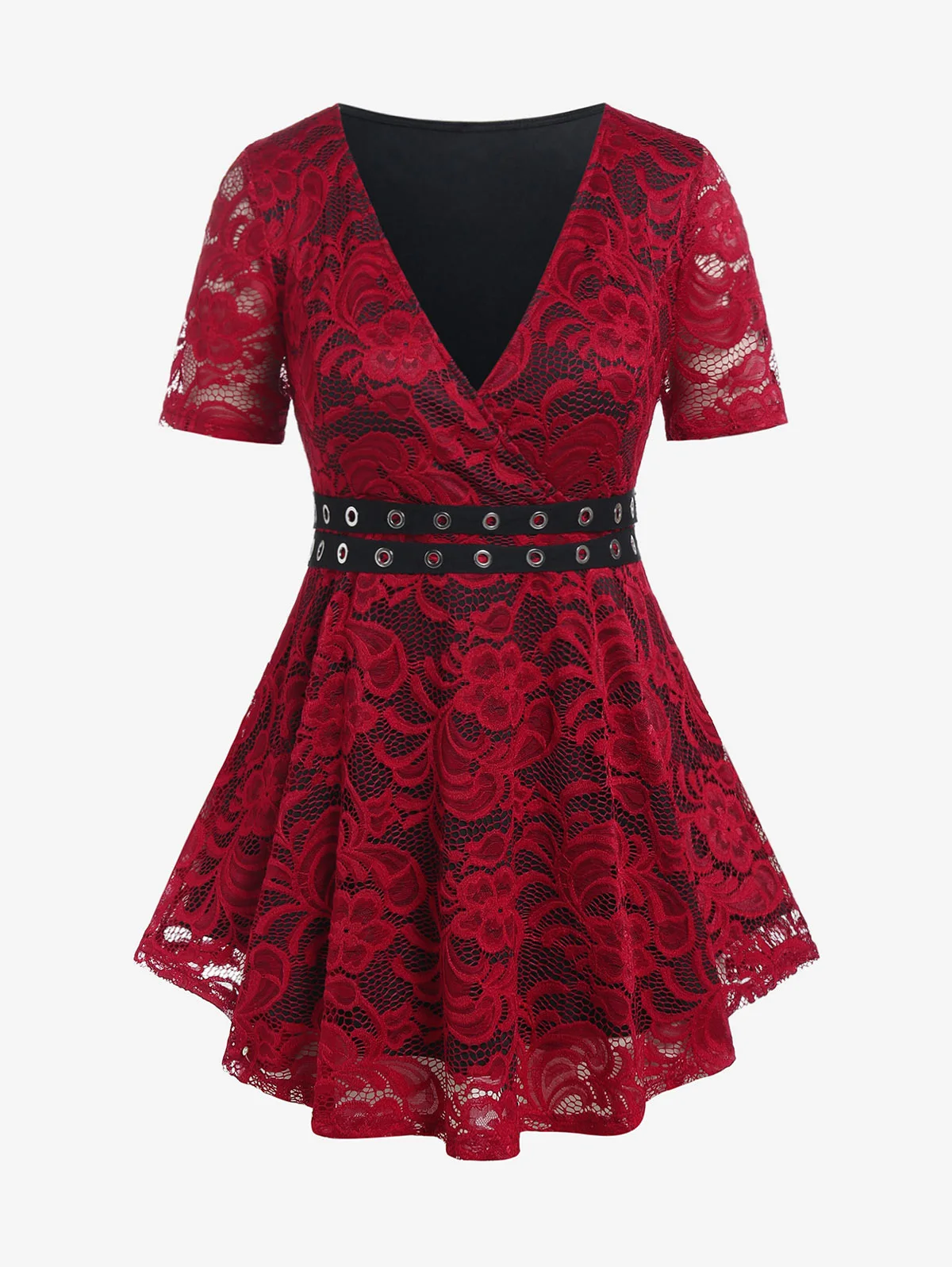 ROSEGAL Fashion Contrast Tees Female 2022 Summer Grommet Two Tone V Neck Lace Top Short Sleeve Tunic Blouses Deep Red T-Shirts
ROSEGAL Fashion Contrast Tees Female 2022 Summer Grommet Two Tone V Neck Lace Top Short Sleeve Tunic Blouses Deep Red T-Shirts