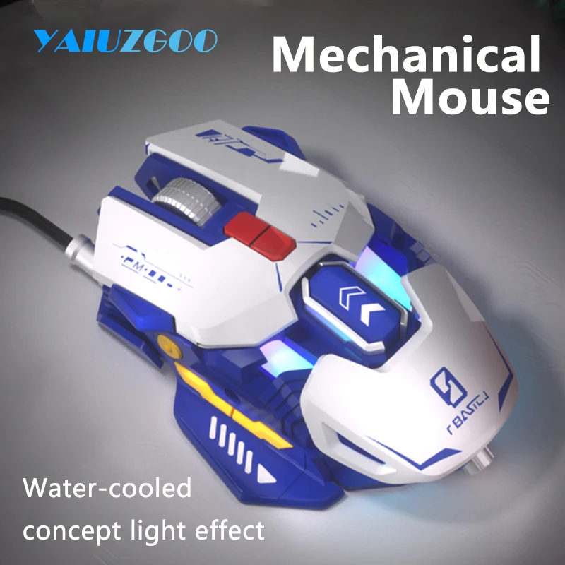 

Wired Mechanical Mouse 6400 DPI Gaming Mouse USB Cyberpunk Mecha Mice Optical Adjustable DPI Mouse For PC Laptop