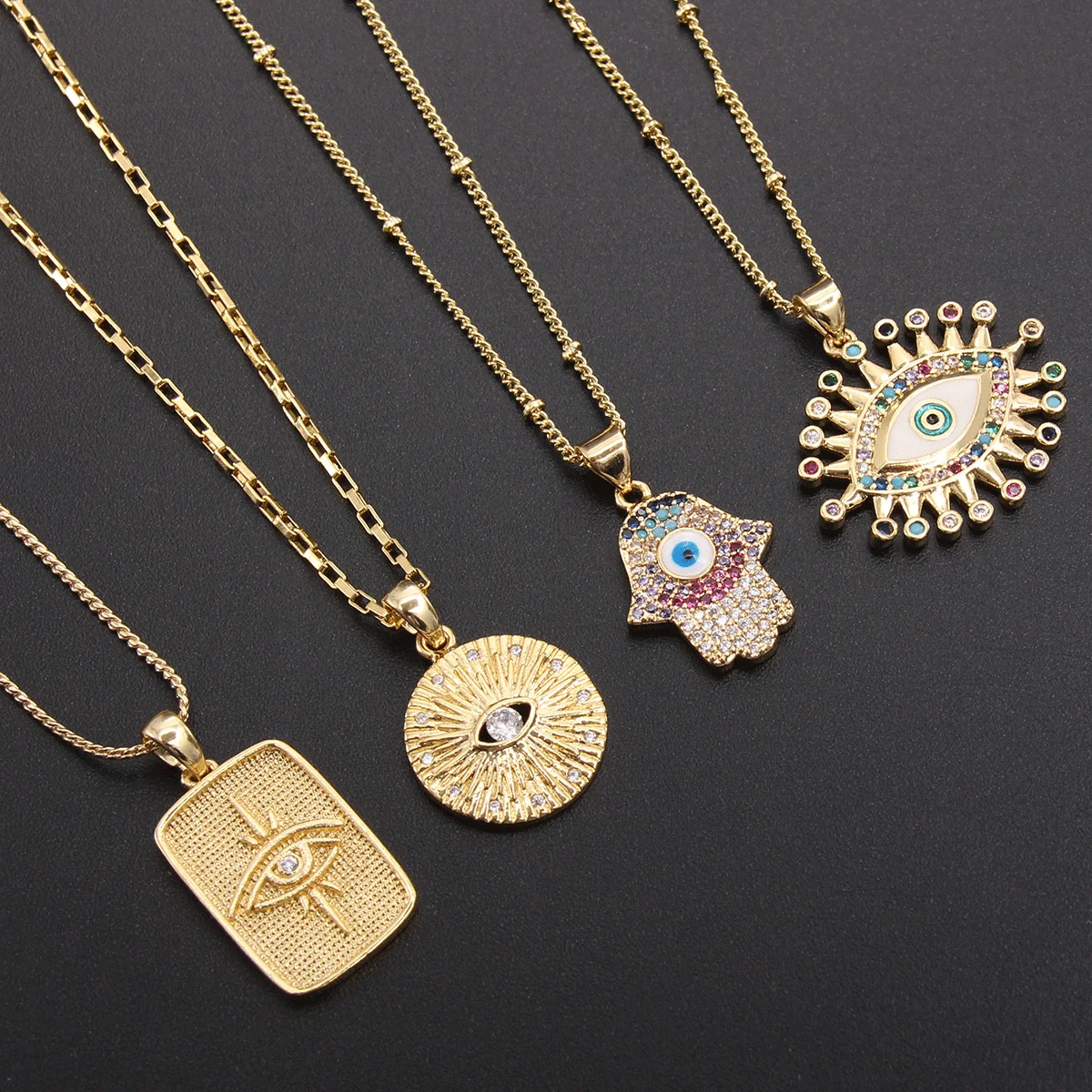 MHS.SUN 1PC Religious Style Evil Eye Horus Hand Pendants Necklace Women Girls Mosaic AAA CZ Chain Necklace Fashion Jewelry
MHS.SUN 1PC Religious Style Evil Eye Horus Hand Pendants Necklace Women Girls Mosaic AAA CZ Chain Necklace Fashion Jewelry