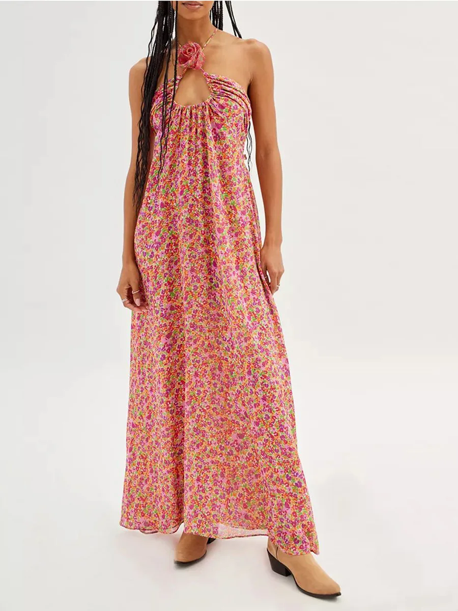 Summer 3D Flower Dress Sexy Women Floral Print Tie Up Long Dresses Y2K Fashion Halter Neck Sleeveless Fairy Clothes Streetwear
Summer 3D Flower Dress Sexy Women Floral Print Tie Up Long Dresses Y2K Fashion Halter Neck Sleeveless Fairy Clothes Streetwear