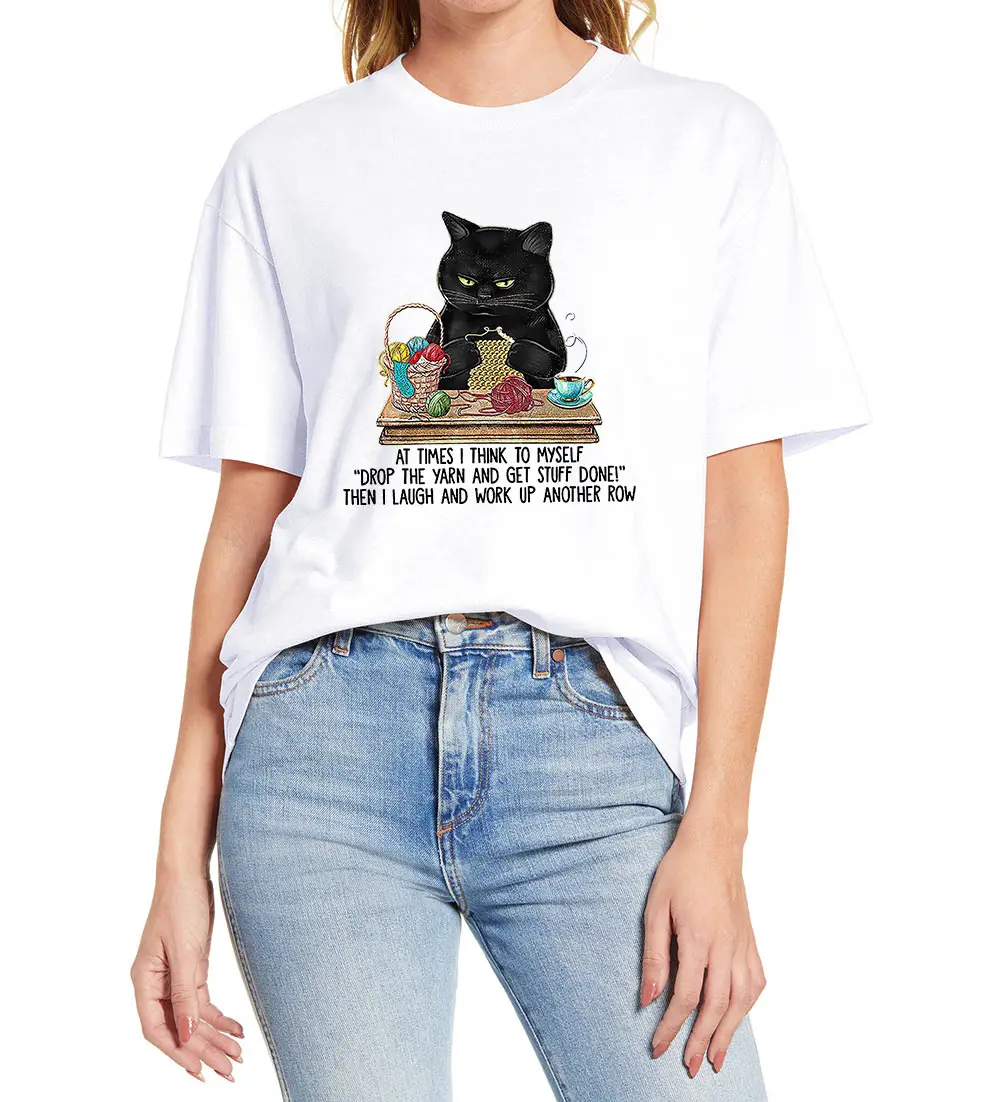 100% Cotton Funny Shirt Summer Tee Black Cat Crocheting Get Stuff Done Women Novelty T-Shirt EU Size
100% Cotton Funny Shirt Summer Tee Black Cat Crocheting Get Stuff Done Women Novelty T-Shirt EU Size