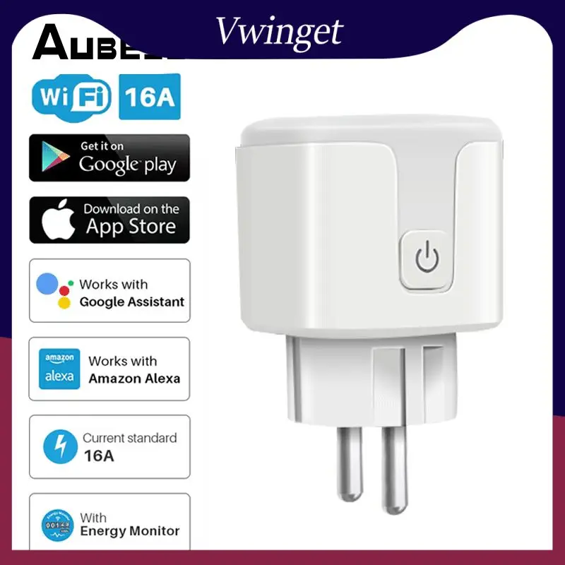 

Eu Plug Timer 16a Wifi Socket Power Monitoring Overcharge Protection Smart Outlet Voice Control Via Alexa Google Home Wifi Plug