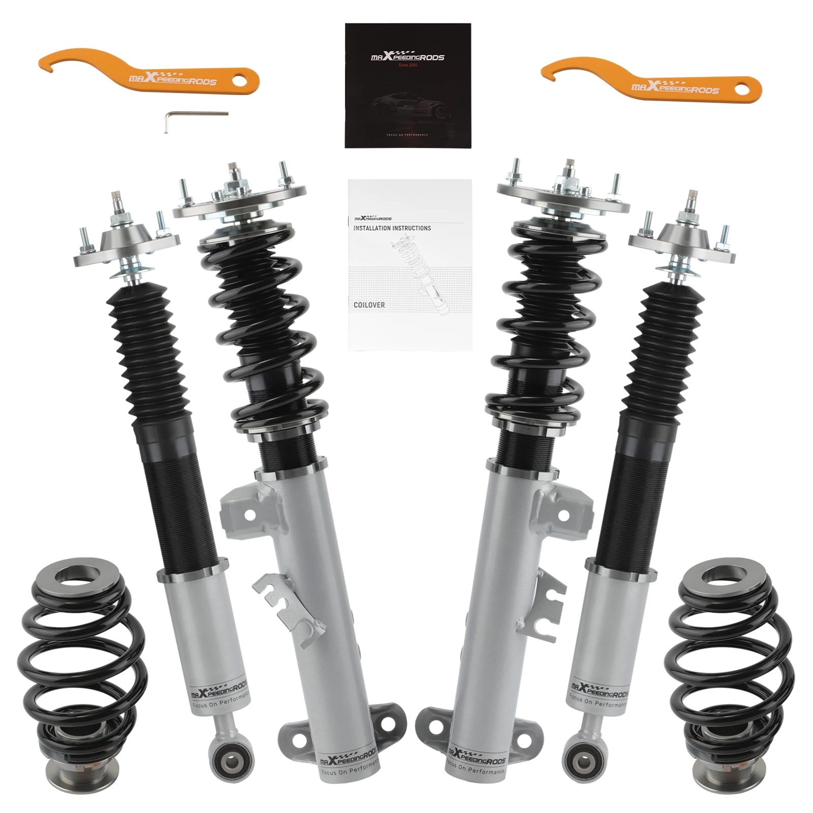 24 Ways Adjustable Damper Force Coilover For BMW E36 318is 316i 320i 323i 91-99 Shock Absorber Coil Spring Struts Grey Spring
24 Ways Adjustable Damper Force Coilover For BMW E36 318is 316i 320i 323i 91-99 Shock Absorber Coil Spring Struts Grey Spring