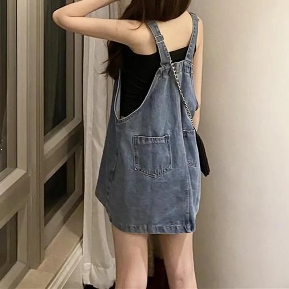 Anti-pilling Stylish Sleeveless Summer Short Denim Overalls Dress All-matched Suspender Dress Backless Female Clothing
Anti-pilling Stylish Sleeveless Summer Short Denim Overalls Dress All-matched Suspender Dress Backless Female Clothing